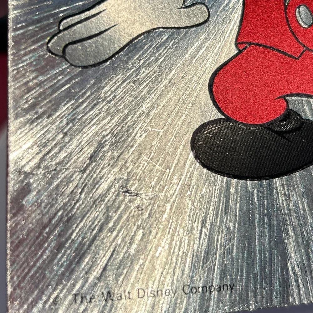 Mickey Mouse Silver and Red Vintage Podtcard